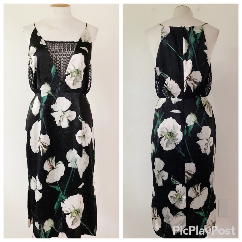 Luxe Deluxe Silk Floral Midi Dress